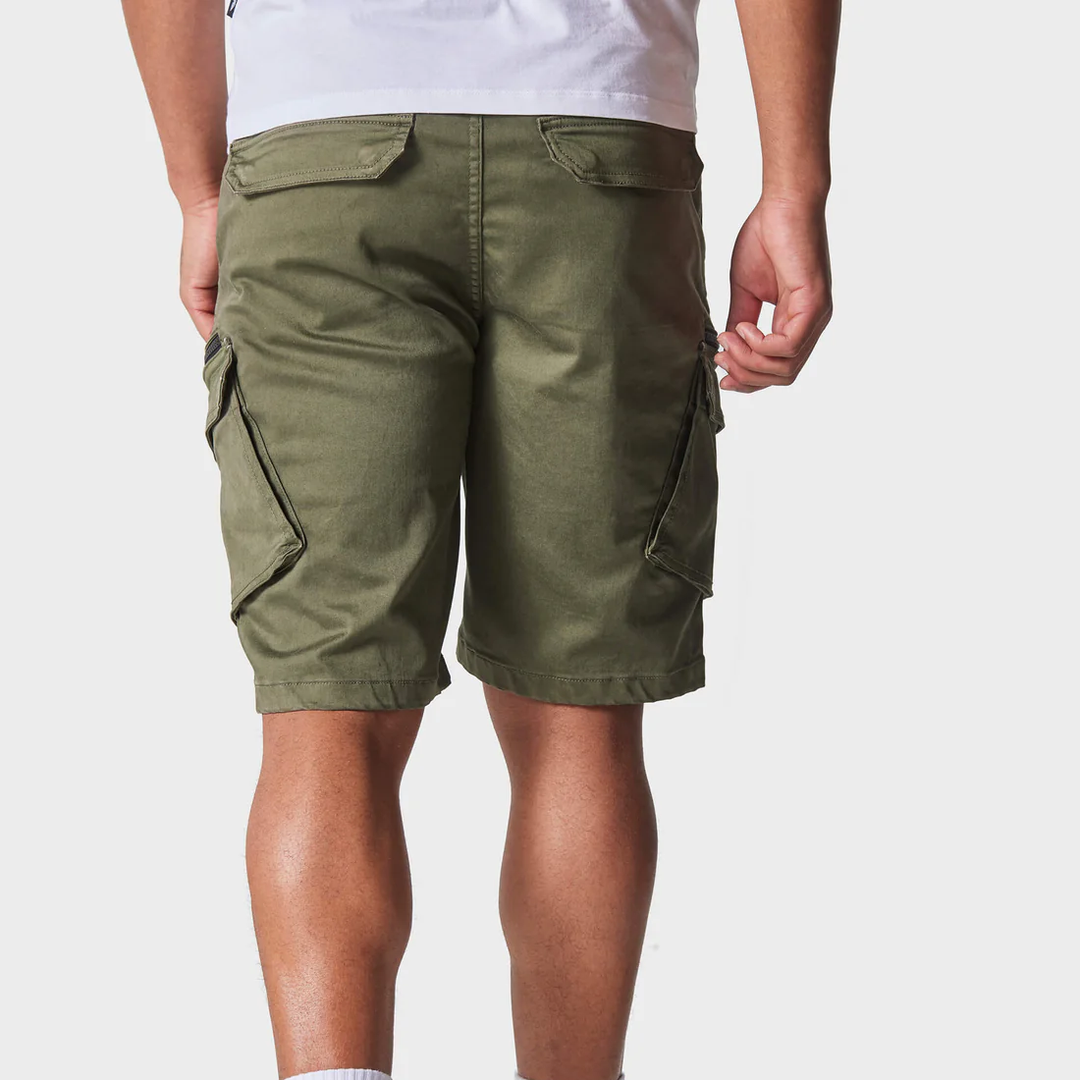 Police Doust Cargo Shorts Khaki