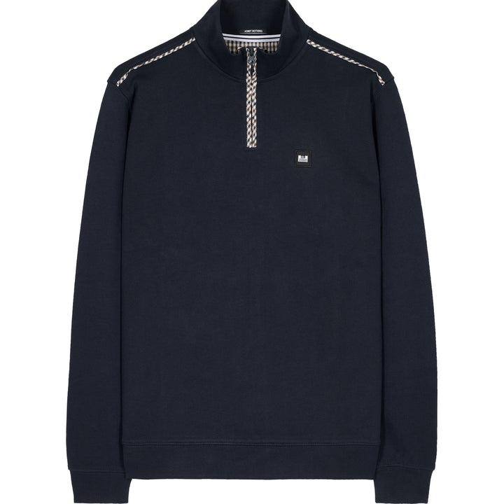 Weekend Offender Matisa Check Zip Sweatshirt Navy