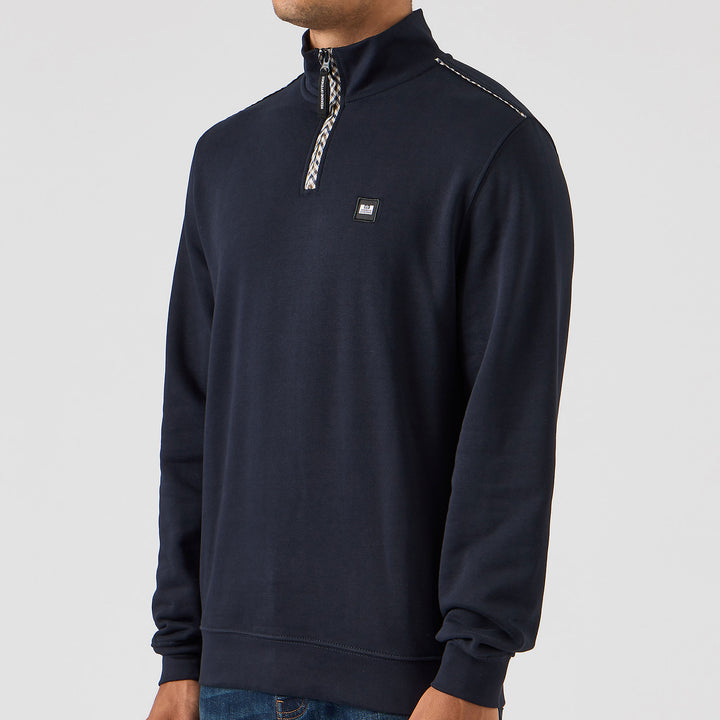 Weekend Offender Matisa Check Zip Sweatshirt Navy