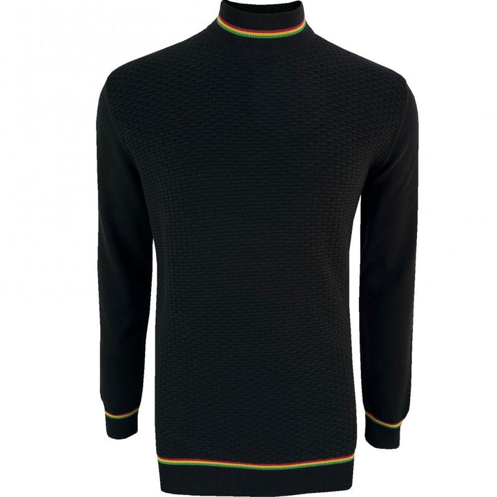 Trojan Weave Knit Turtleneck Black