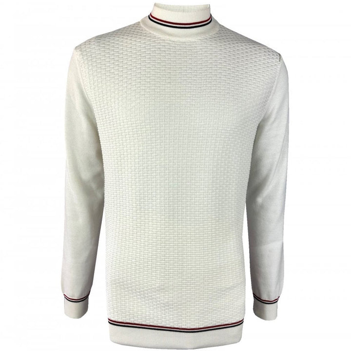 Trojan Weave Knit Turtleneck Ecru