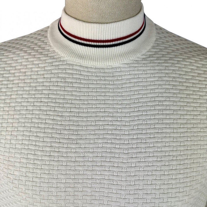 Trojan Weave Knit Turtleneck Ecru