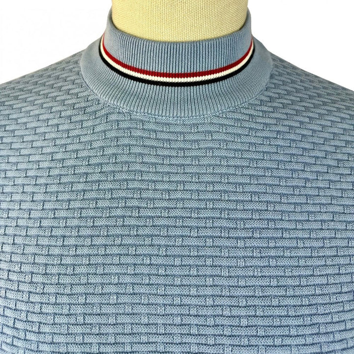 Trojan Weave Knit Turtleneck Sky