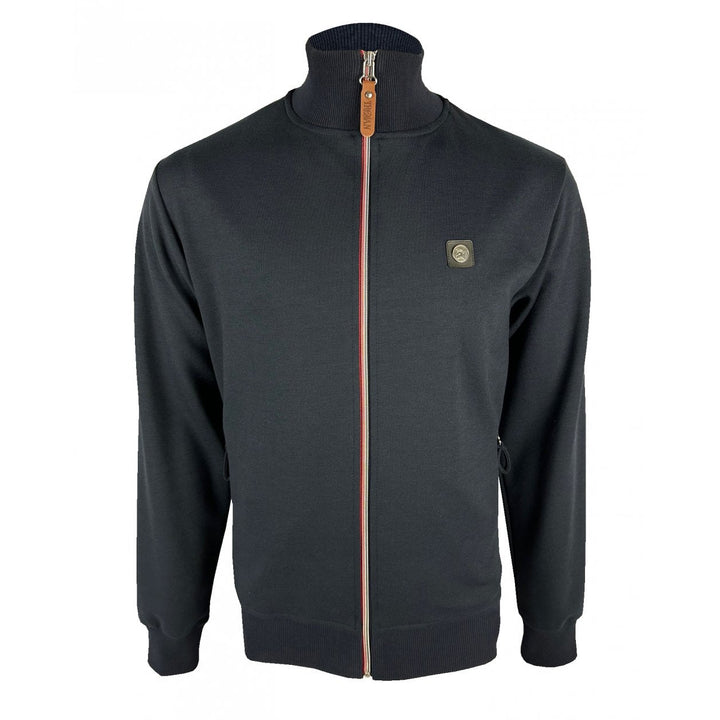 Trojan Chrome Zip Track Top Navy