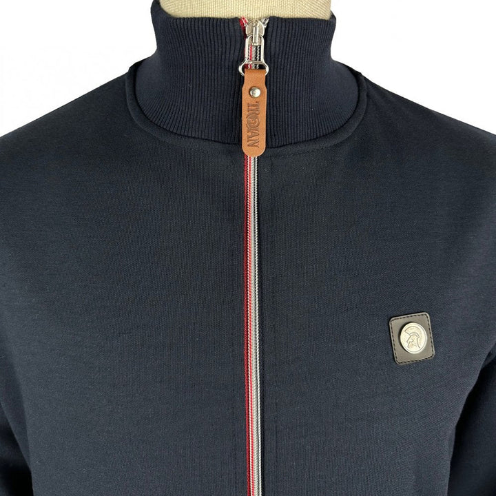 Trojan Chrome Zip Track Top Navy