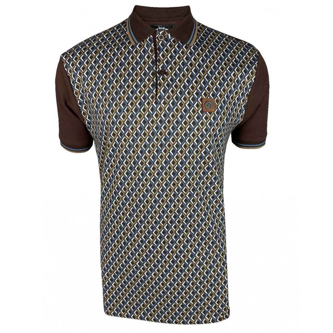 Trojan Diamond Panel Polo Brown