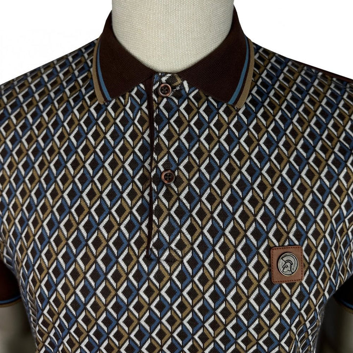 Trojan Diamond Panel Polo Brown