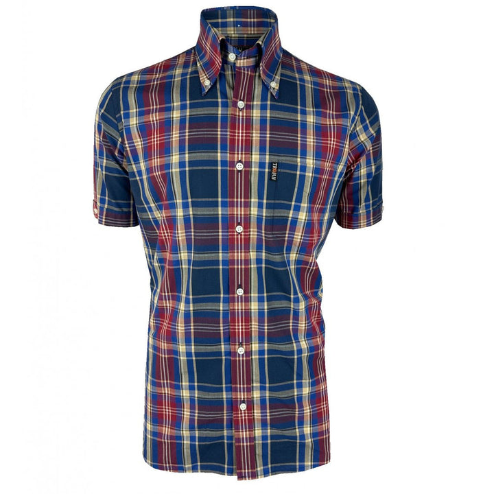 Trojan Multi-Check Shirt Navy