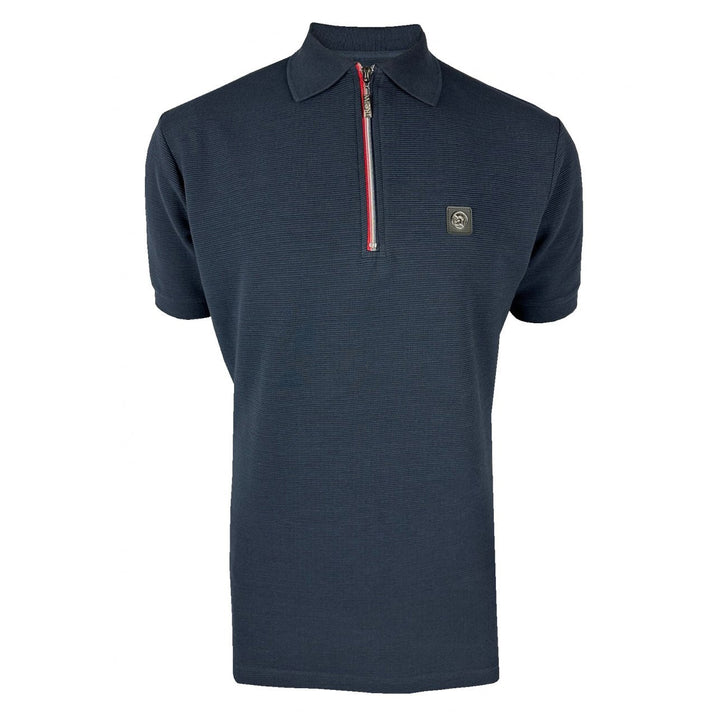 Trojan Ottoman Rib Polo Shirt Navy