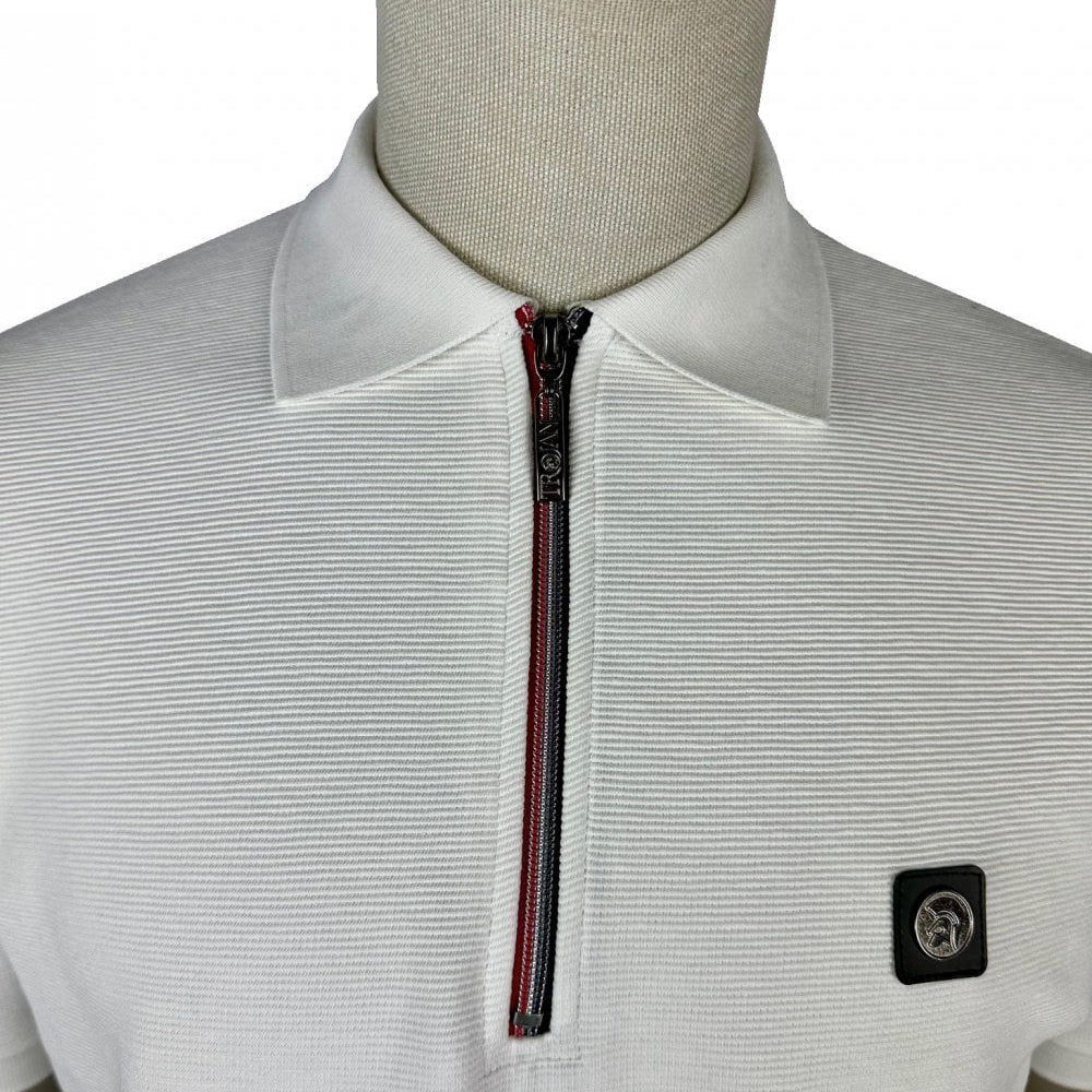 Trojan Ottoman Rib Polo Shirt White