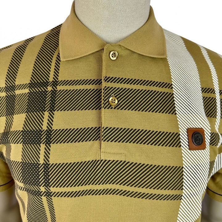 Trojan Oversize Check Polo Shirt Beige