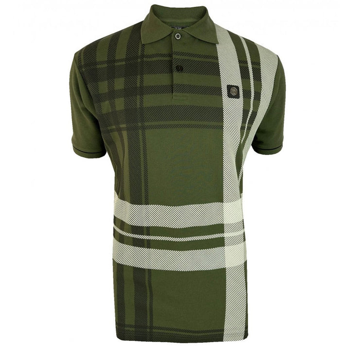 Trojan Oversize Check Polo Shirt Khaki