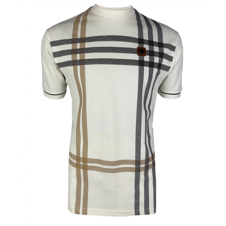 Trojan Check T-Shirt Ecru