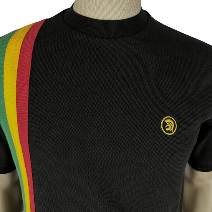 Trojan Racing Stripe T-Shirt Black