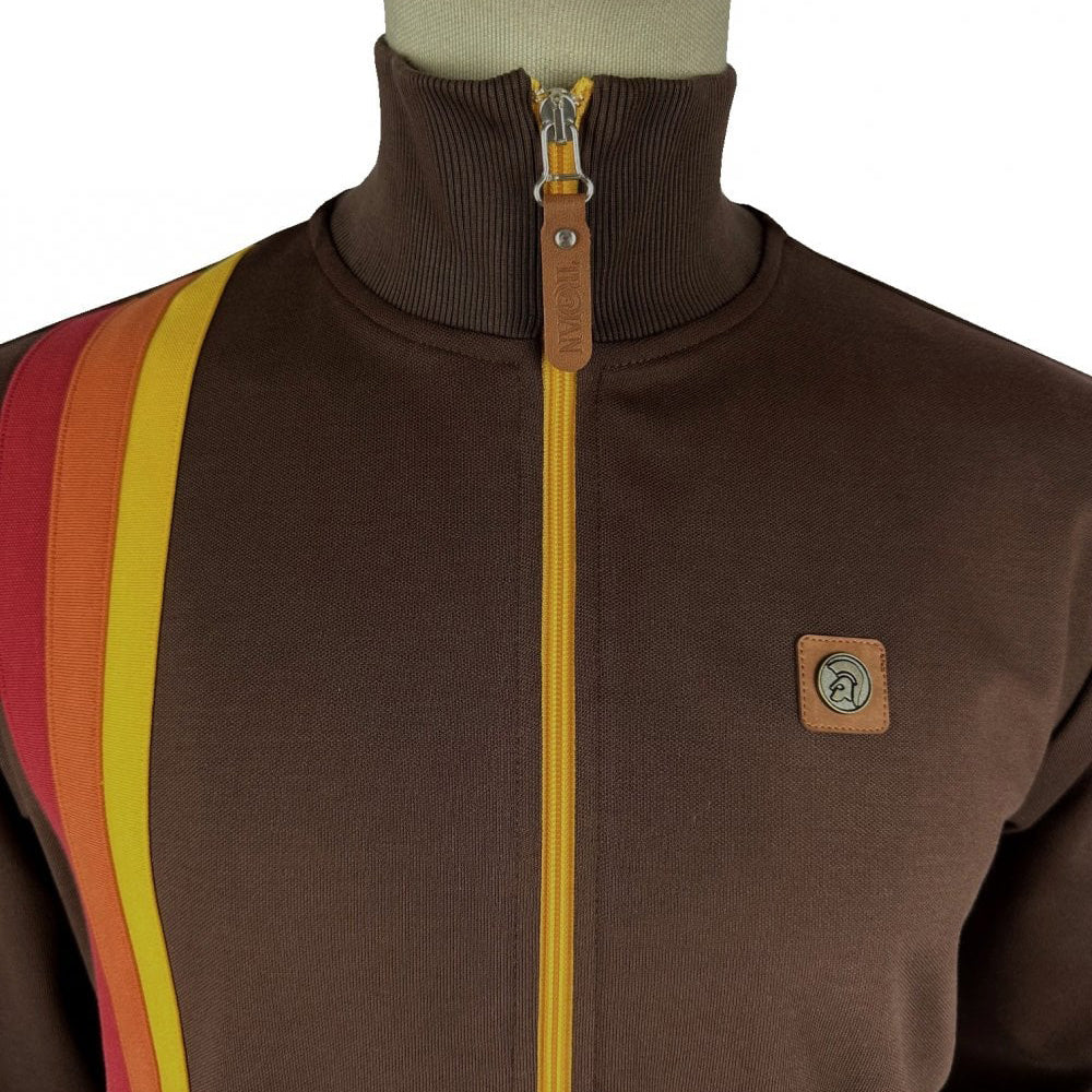 Trojan Racing Stripe Track Top Brown