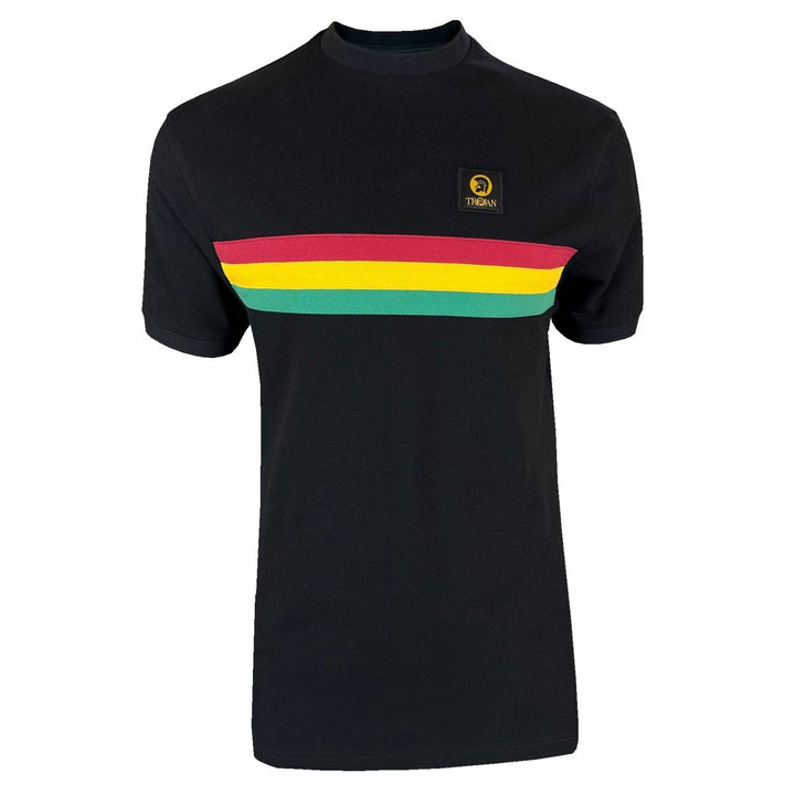 Trojan Retro Stripe T-Shirt Black