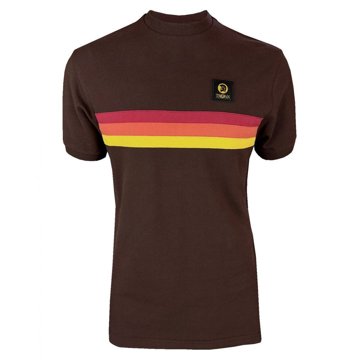 Trojan Retro Stripe T-Shirt Brown