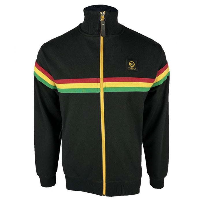 Trojan Retro Stripe Track Top Black