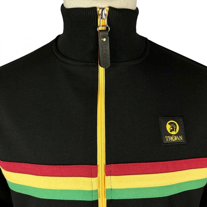 Trojan Retro Stripe Track Top Black