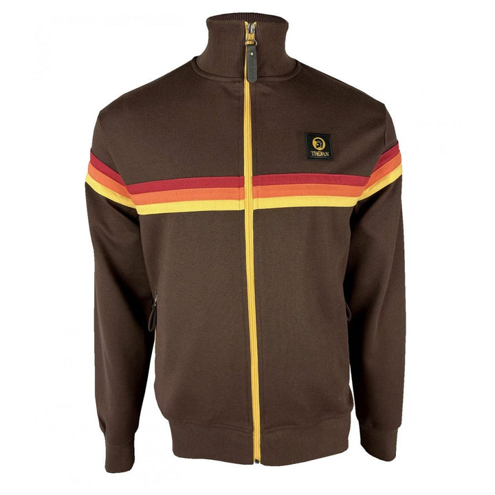 Trojan Retro Stripe Track Top Brown