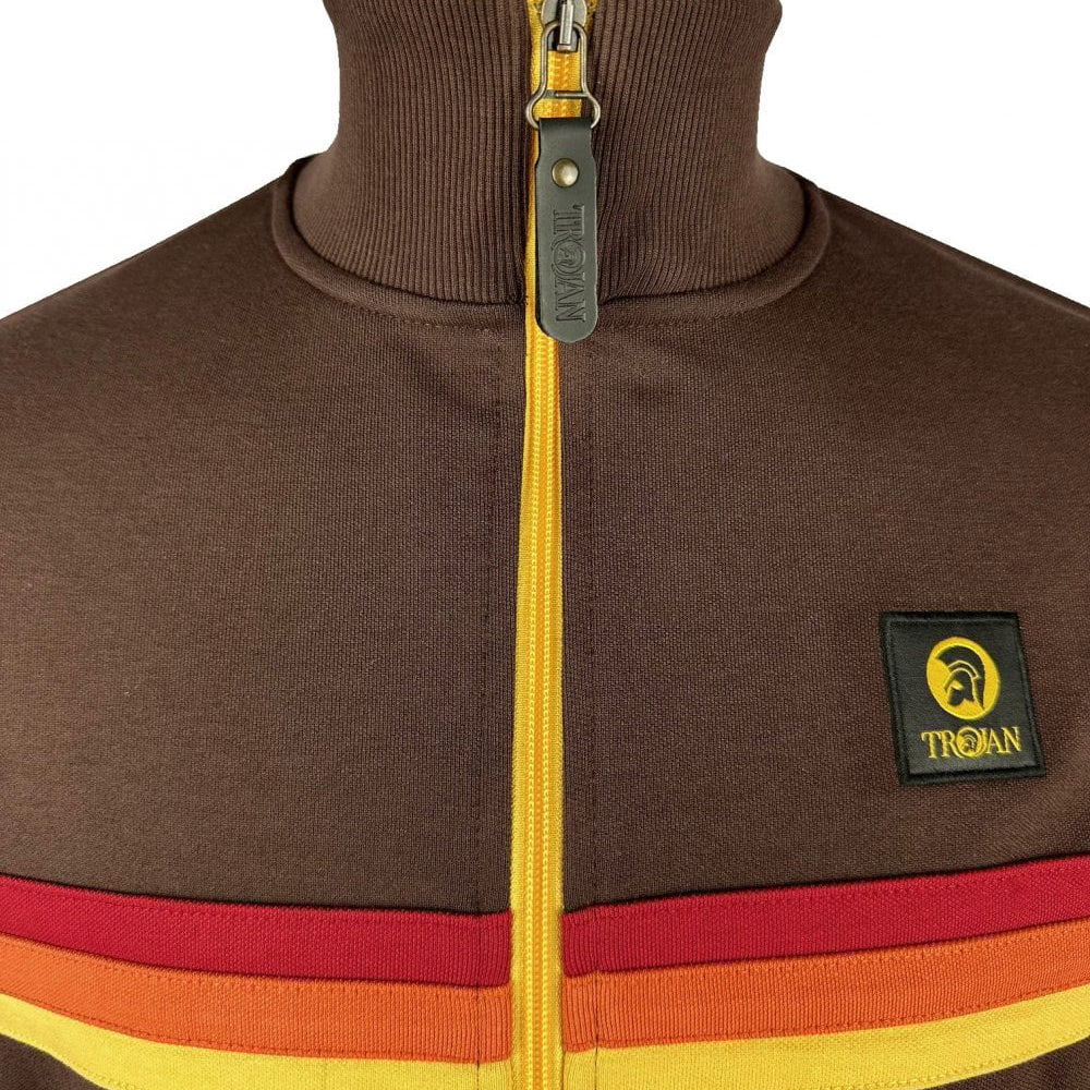 Trojan Retro Stripe Track Top Brown