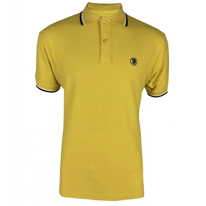 Trojan Twin Tip Textured Polo Shirt Mustard