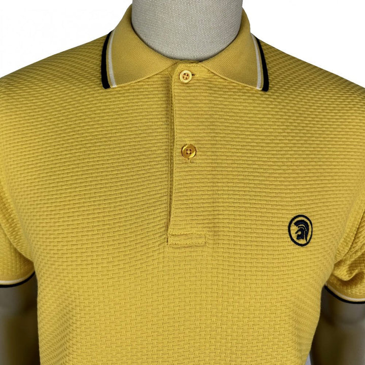 Trojan Twin Tip Textured Polo Shirt Mustard