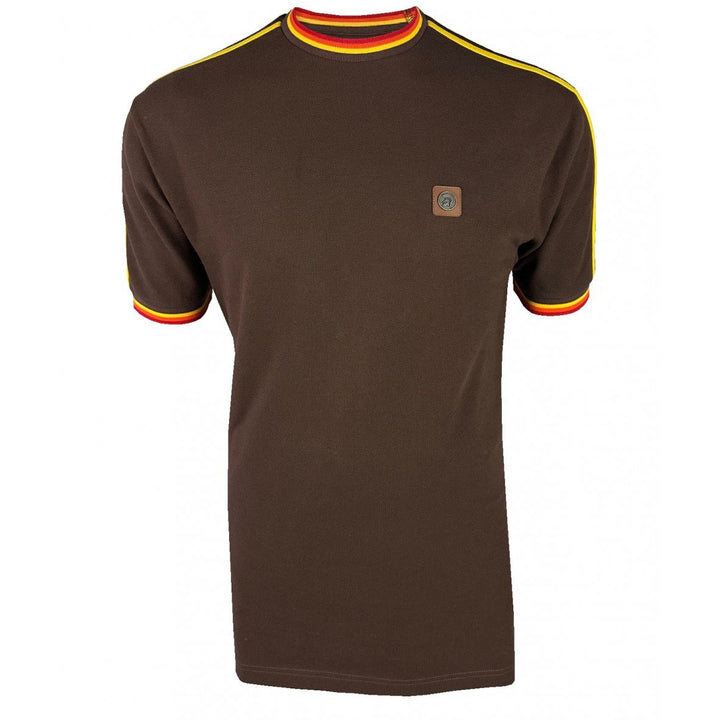 Trojan Triple Stripe T-Shirt Brown