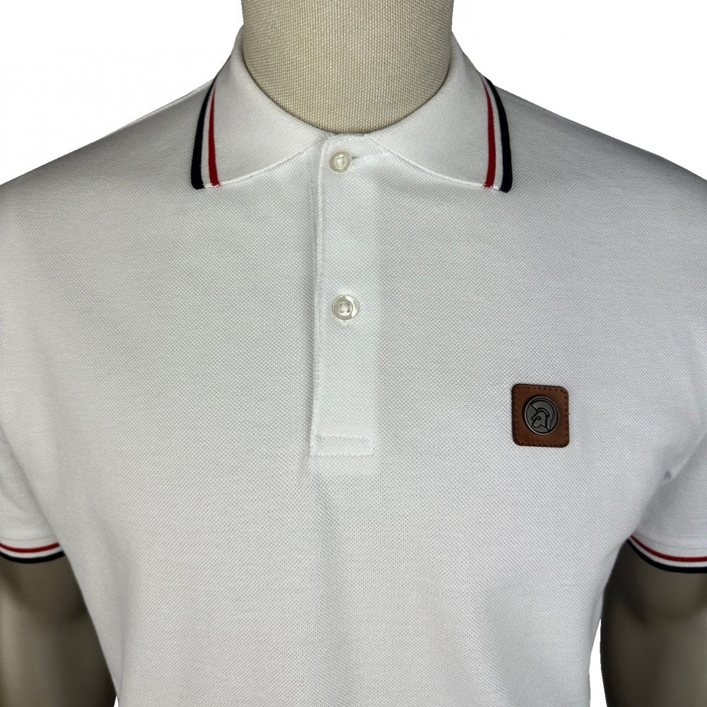 Trojan Triple Tipped Pique Polo White