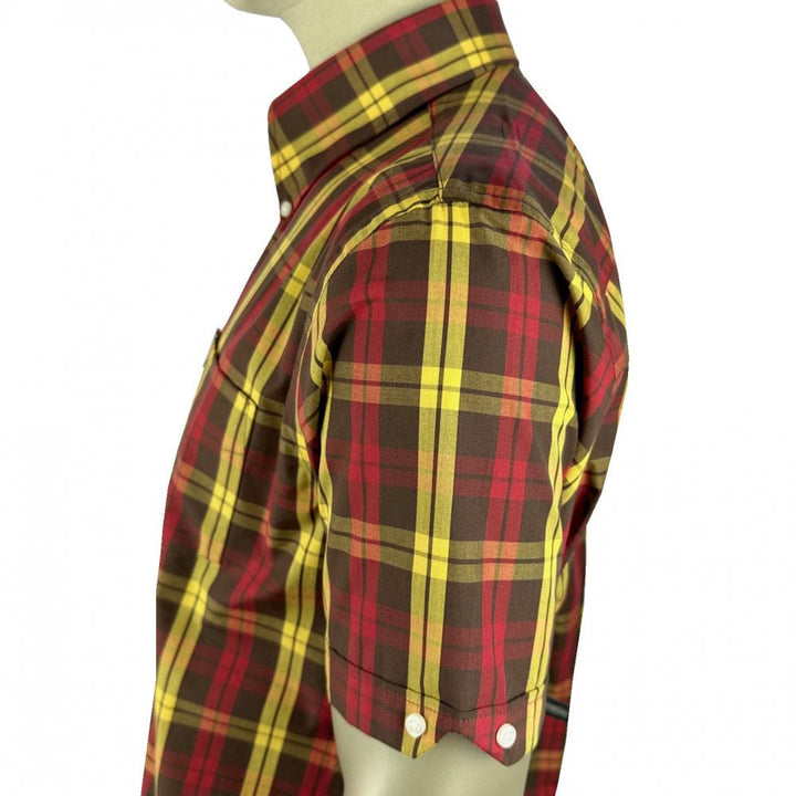 Trojan Windowpane Check Shirt Brown