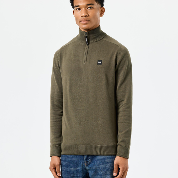 Weekend Offender Pierre Knit Zip Sweater Green