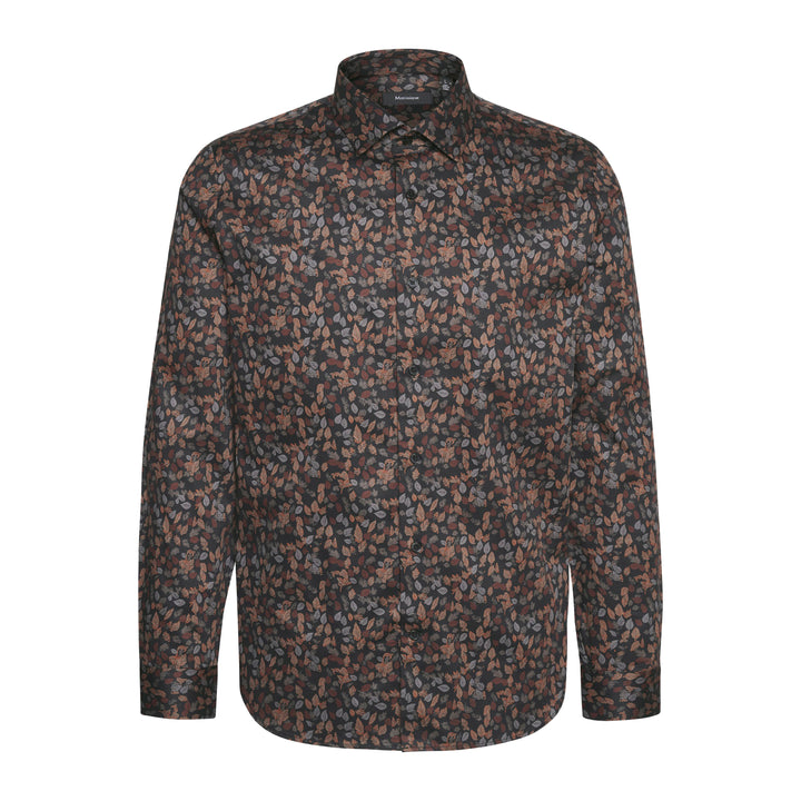 Matinique Leaf Print Shirt Brown