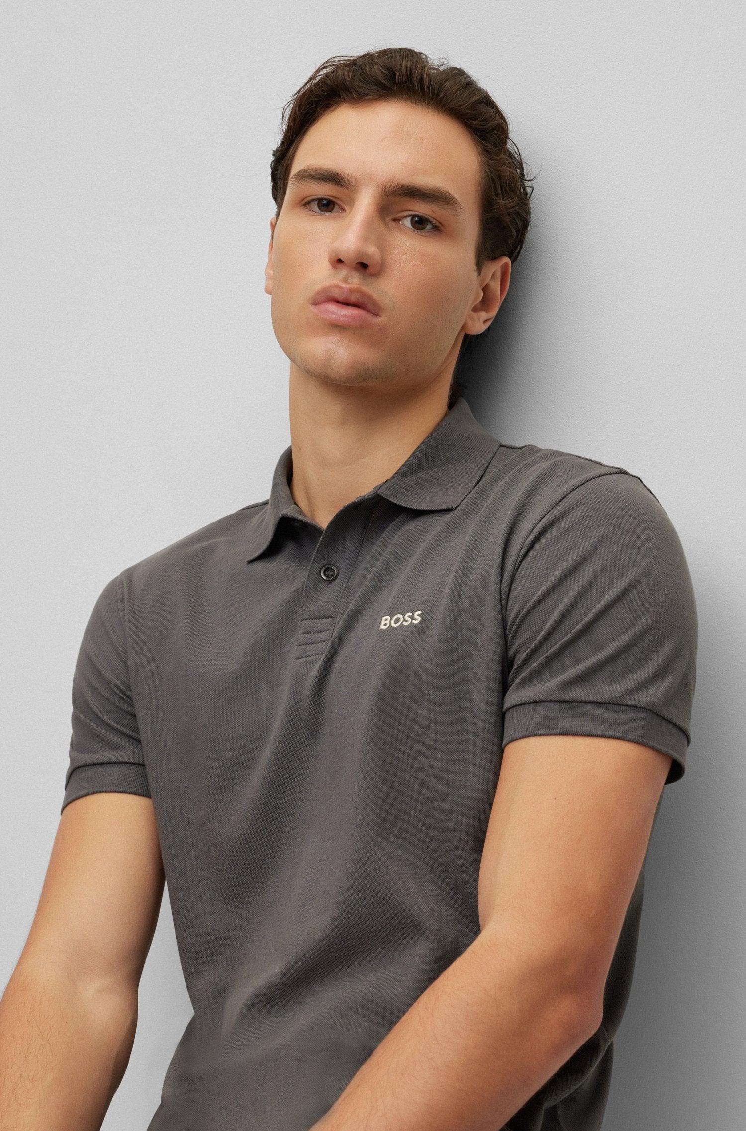 Hugo boss online grey polo shirt